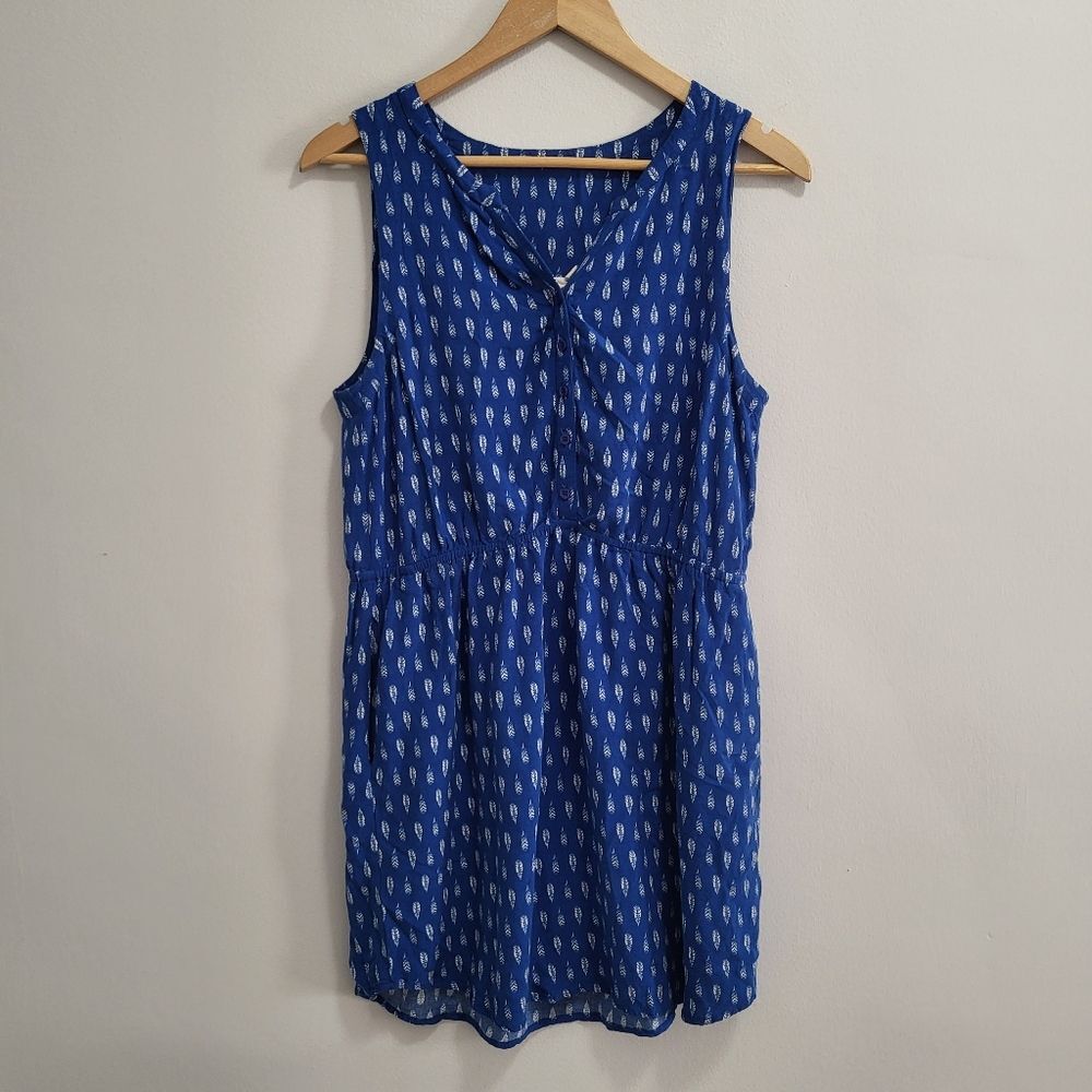 Ace Delivery Leaf Print Tank Shirt Dress Sundress Size Large